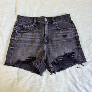 American Eagle Outfitters Black Distressed Jean Shorts